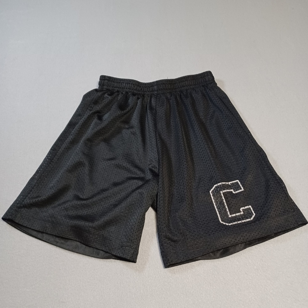 Sport-Tek Youth Medium Black Mesh Athletic Shorts C Patch YST510